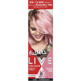 Pastel pink hair dye in a fun cotton candy shade, perfect for vibrant and temporary color transformations.