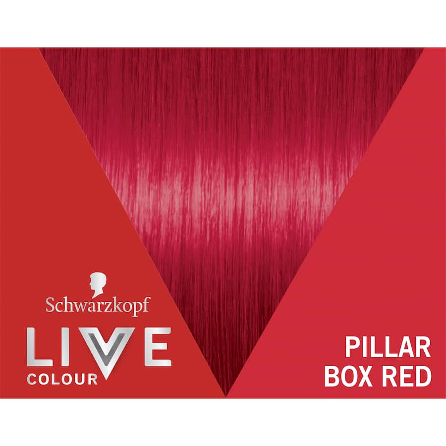 Vibrant Schwarzkopf Pillar Box Red hair dye in a resealable tube, offering maximum color intensity for bold, trendy looks.