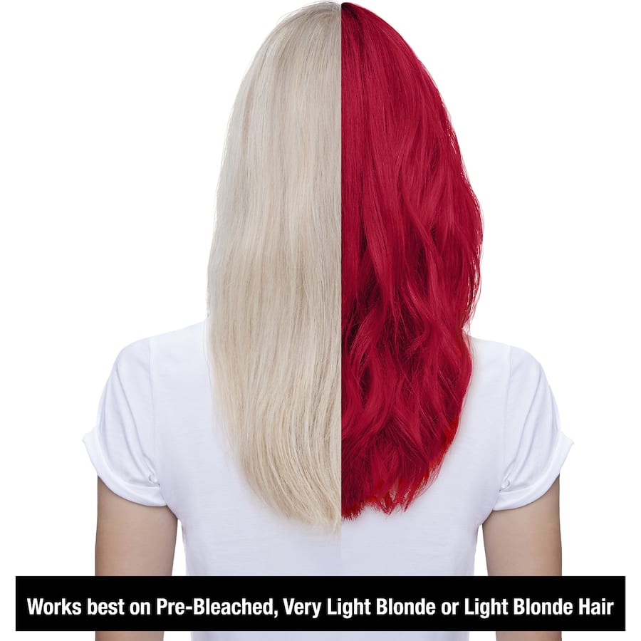 Vibrant Pillar Box Red hair dye offering maximum color intensity and a vegan formula for bold, stunning locks.