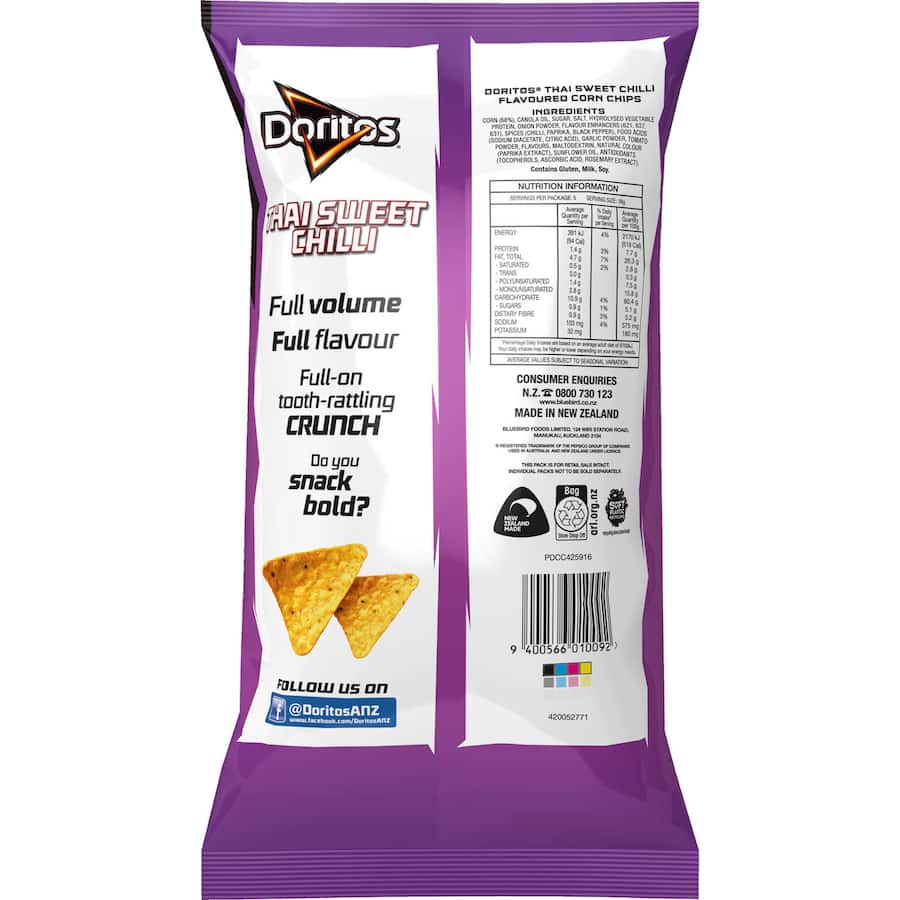 Doritos Multipack Corn Chips Thai Sweet Chilli 90g 5pack