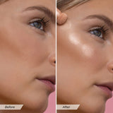 Creamy champagne highlighter wand for a luminous, dewy glow; perfect for enhancing cheekbones and features effortlessly.