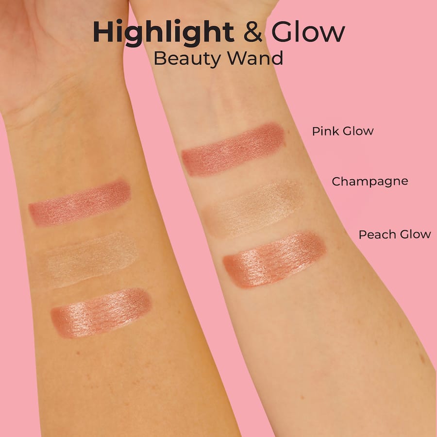 Mcobeauty Highlight & Glow Wand in Champagne, a creamy highlighter for a radiant, dewy finish on all skin tones.