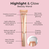 Mcobeauty Highlight & Glow Wand in Champagne, delivering a luminous finish for all skin tones with easy, creamy application.