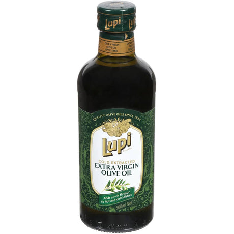 Lupi Extra Virgin Olive Oil: premium cold-pressed oil with rich Mediterranean flavors, perfect for enhancing culinary dishes.