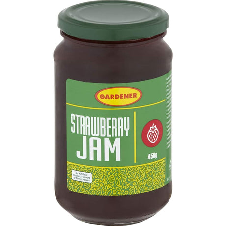 Luscious Gardener Jam Strawberry made from handpicked berries, perfect for toast or recipes, offering summer sweetness.