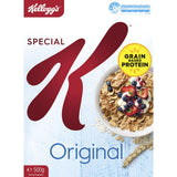 Kellogg's Special K Cereal Original, a nutritious whole grain breakfast cereal, low-fat and high in fiber for a balanced lifestyle.