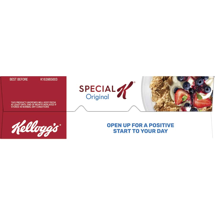 Kellogg's Special K Original Cereal: crunchy, low-fat whole grain breakfast packed with vitamins and fiber for a healthy start.