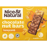 Crunchy nut bars with sweet honeycomb, gluten-free and dairy-free, perfect for a healthy snack on the go.