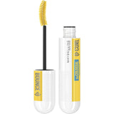 Maybelline Colossal Curl Black Mascara with Curl 'N' Bounce brush for voluminous, curled lashes and 24-hour wear without clumps.