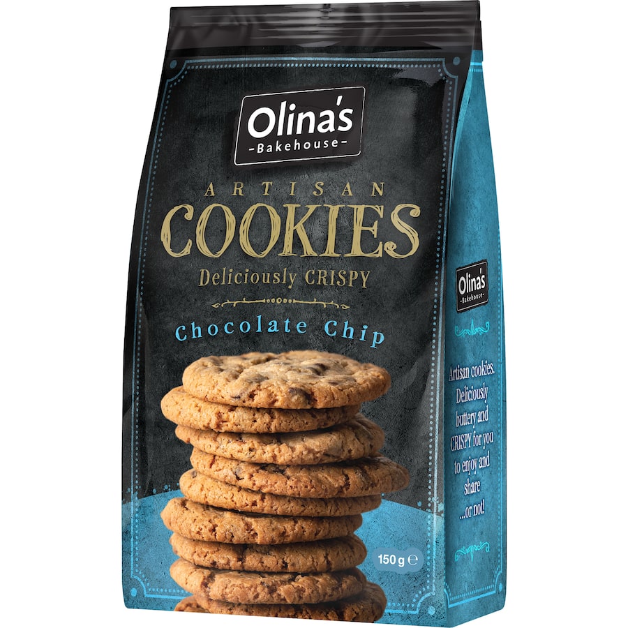 Gourmet chocolate chip cookies made with premium, non-GMO ingredients, packaged eco-friendly for delightful indulgence.