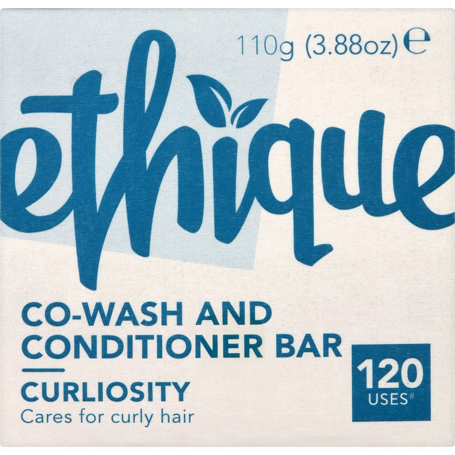 Ethique Curliosity co-wash bar for curly hair, eco-friendly, zero waste, nourishing, vegan, and cruelty-free.