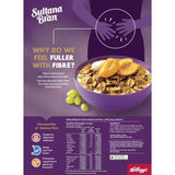 Kellogg's Sultana Bran Cereal with bran flakes and sultanas, offering fiber-rich nutrition for a healthy breakfast.