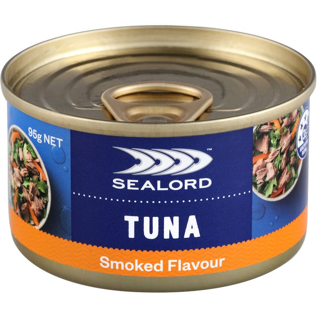 Sealord Sensations Smoked Tuna in a can, packed with natural smoky flavor, high protein, and omega-3s for versatile meals.