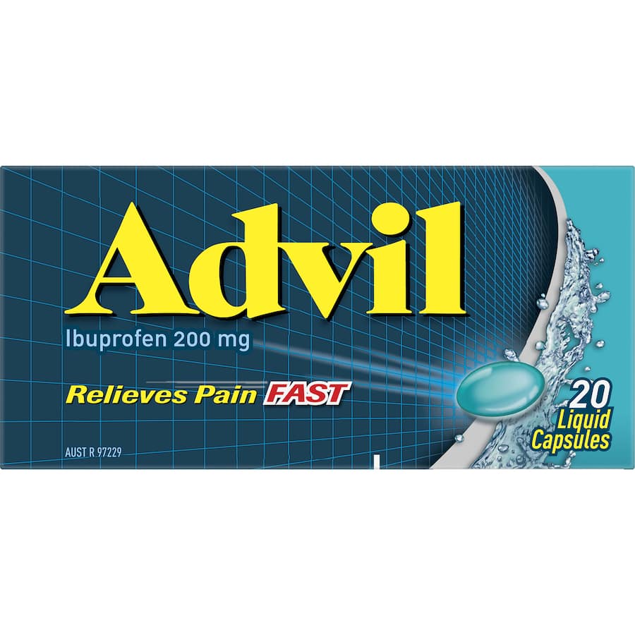 Advil Ibuprofen Liquid Capsules for fast pain relief and fever reduction, ideal for various discomforts and easy to swallow.