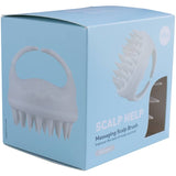 Ergonomic scalp brush promoting circulation and exfoliation for healthier hair and scalp care.