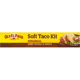 Old El Paso Mexican Soft Taco Kit: includes 10 mini tortillas, mild spice mix, and taco sauce for authentic taco nights.