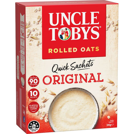 Uncle Tobys Oats Quick Original: quick-cooking, whole grain oats for a nutritious, easy breakfast in just 90 seconds.