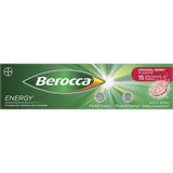Effervescent energy tablet in Original Berry flavor, packed with Vitamin C and B vitamins for vitality and cognitive boost.
