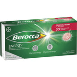 Effervescent tablets in Original Berry flavor to boost energy and mental performance with Vitamin C and B.
