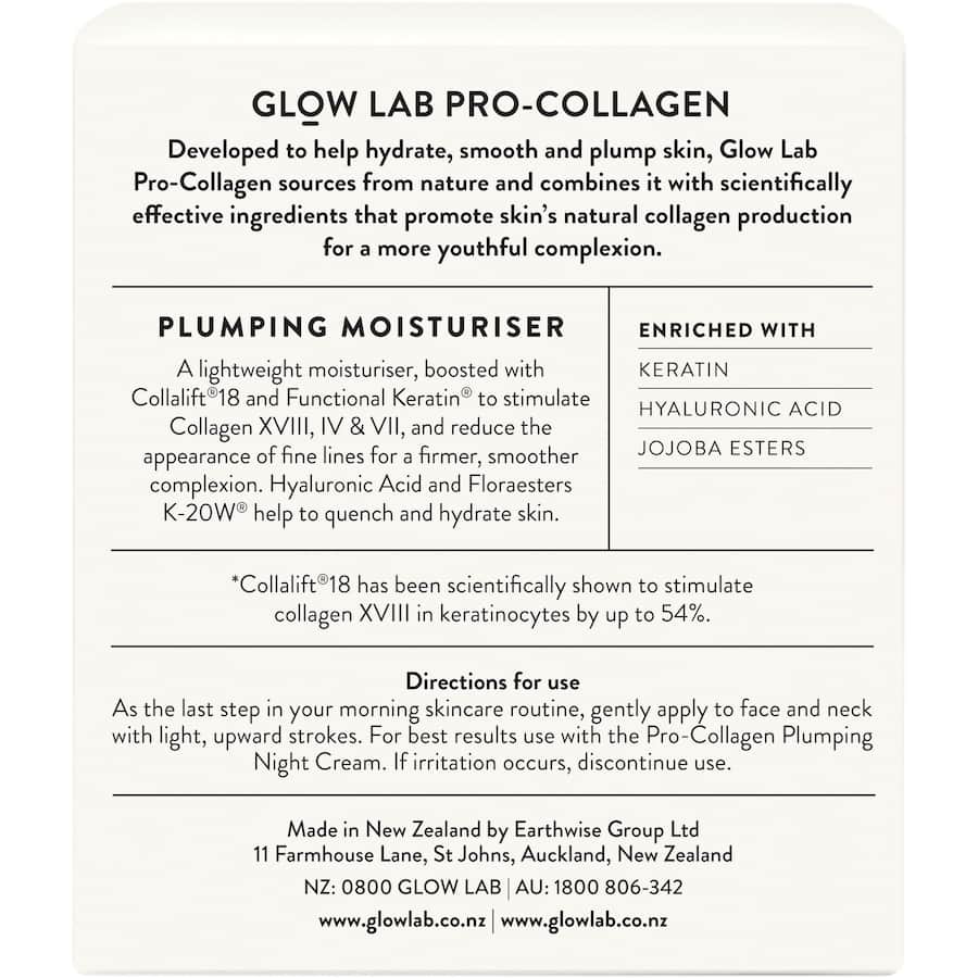 Lightweight moisturizer with Collalift®18 to boost collagen, hydrate skin, and reduce fine lines for a youthful glow.