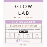 Night cream jar featuring Glow Lab's Pro-Collagen formula, designed for plumper, smoother, and youthful skin overnight.