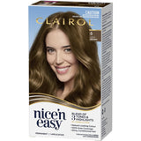 Clairol Nice 'N Easy Light Brown 6 hair colour with rich tones, 100% grey coverage, and glossy finish for vibrant, natural look.