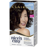 Clairol Nice 'N Easy Darkest Brown 3.5 hair color offers natural-looking color, 100% grey coverage, and shine-enhancing gloss.