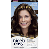 Clairol Nice N Easy Dark Brown 4: Permanent hair colour with rich tones, 100% grey coverage, and ColourSeal Gloss for shine.