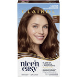 Clairol Nice 'N Easy Medium Caramel Brown 5W: vibrant hair color with rich tones, 100% grey coverage, and lasting shine.