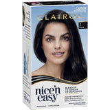 Clairol Nice N Easy Hair Colour in Black 2 offers vibrant, long-lasting color with 100% grey coverage and a glossy finish.