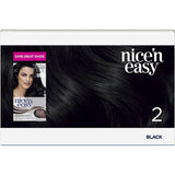 Clairol Nice N Easy Hair Colour Black 2 offers vibrant, natural colour with 100% grey coverage and shine-enhancing gloss.