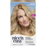 Clairol Nice 'N Easy Light Beige Blonde 9B hair dye promises natural color, 100% grey coverage, and lasting shine.