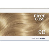 Clairol Nice 'N Easy Hair Colour in Light Beige Blonde 9B offers vibrant color, 100% grey coverage, and nourishing shine.