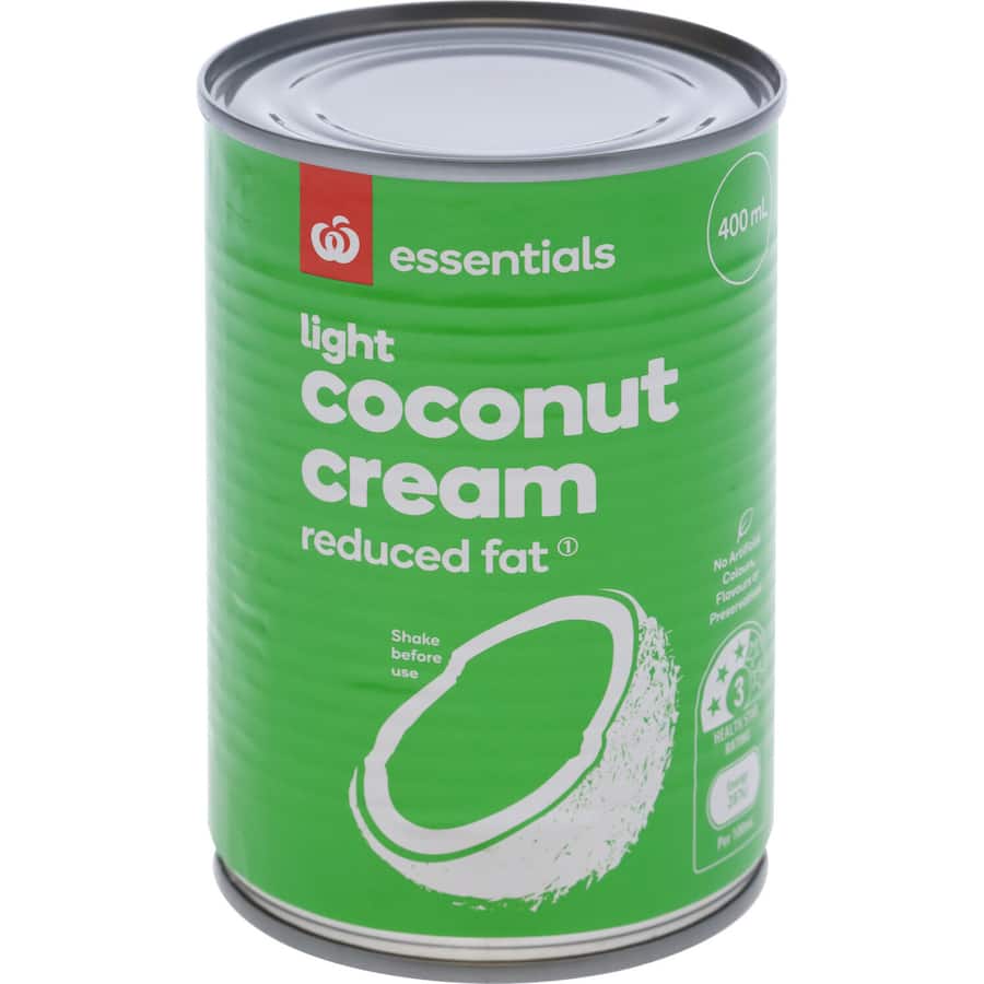 Rich, creamy Essentials Coconut Cream Lite Reduced Fat, perfect for healthy dishes without excess calories.
