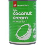 Essentials Coconut Cream Lite Reduced Fat, rich and creamy, perfect for healthy cooking in curries, smoothies, and desserts.