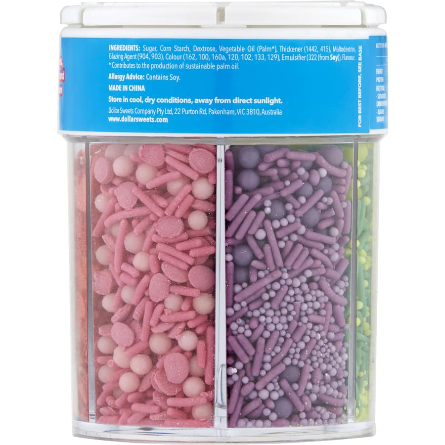 Colorful sprinkles mix for decorating cupcakes and cakes, perfect for adding fun to any baked treat.