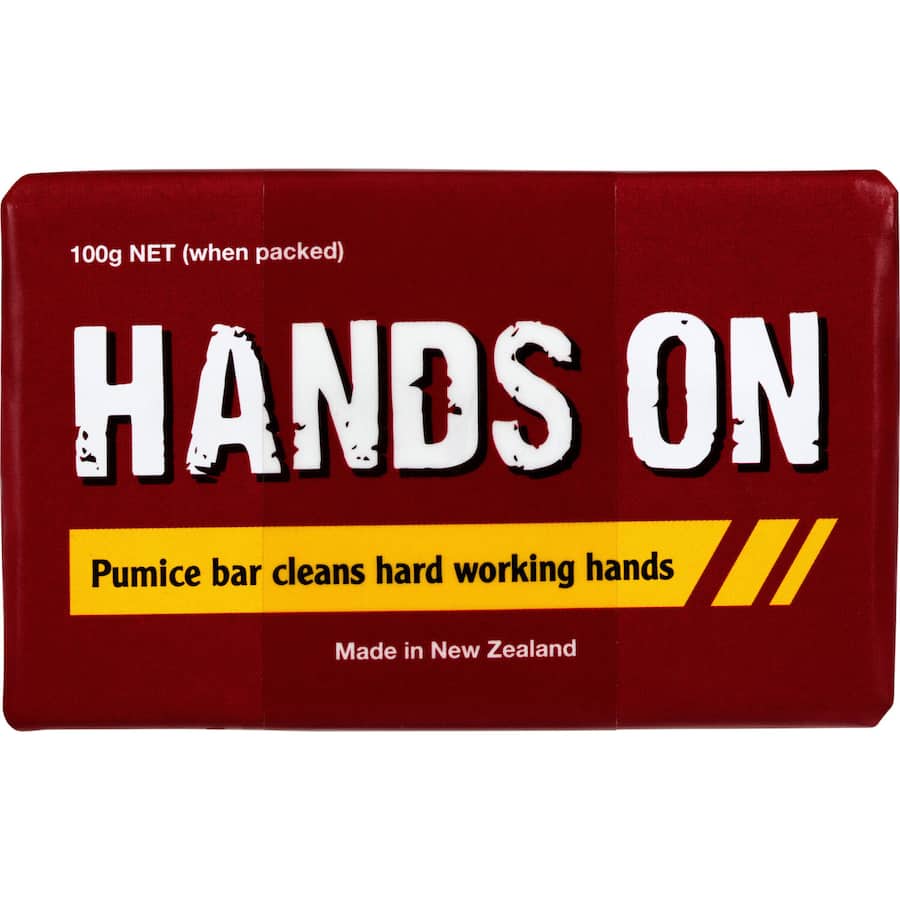 Exfoliating Hands On Pumice Soap with natural ingredients for smoother, healthier skin; ideal for elbows, knees, and feet.