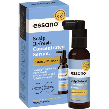 Essano Scalp Detox Serum promotes a healthy scalp and vibrant hair by removing buildup and soothing dryness.