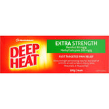 Deep Heat Muscular Rub Extra Strength Cream for fast relief from muscle pain, sports injuries, and joint discomfort.