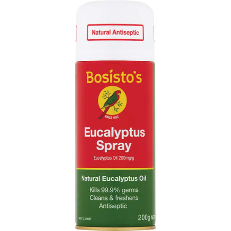 Eucalyptus spray for freshening and purifying air, ideal for home, office, or car, with antibacterial properties.