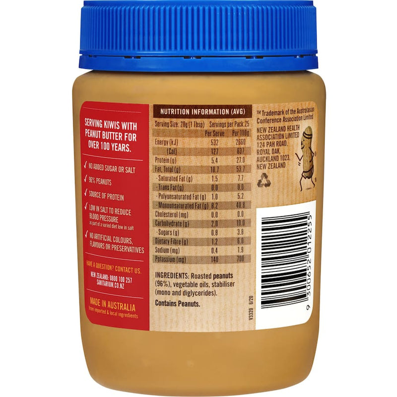 Sanitarium Peanut Butter Crunchy No Added Sugar Or Salt