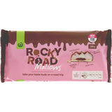 Woolworths Chocolate Biscuits Rocky Road Mallows with chocolate coating, raspberry filling, and fluffy marshmallows.