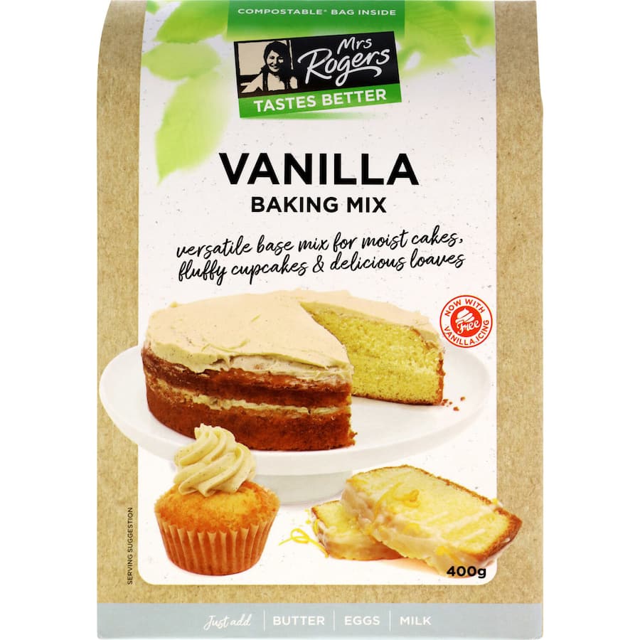 A versatile vanilla baking mix base for cakes, cookies, and cupcakes, ensuring easy and delicious homemade treats.