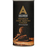 Rich, premium Avalanche Dark Cocoa Powder enhances baking and beverages with intense chocolate flavor and luxurious quality.