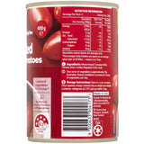 Woolworths Peeled Tomatoes Italian, no added salt, perfect for pasta sauces, soups, and casseroles, with rich flavor and quality ingredients.