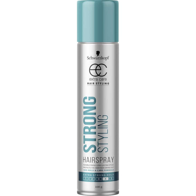 Schwarzkopf Extra Care Hair Spray provides strong hold for natural styling, ensuring frizz control and lasting results.