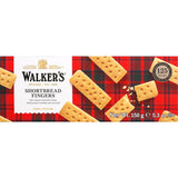 A box of Walkers Shortbread Fingers showcasing buttery, melt-in-your-mouth cookies perfect for tea time and indulgence.