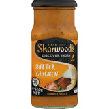 Image of Sharwoods Simmer Sauce Butter Chicken Mild, a creamy sauce for quick and easy mild butter chicken curry.