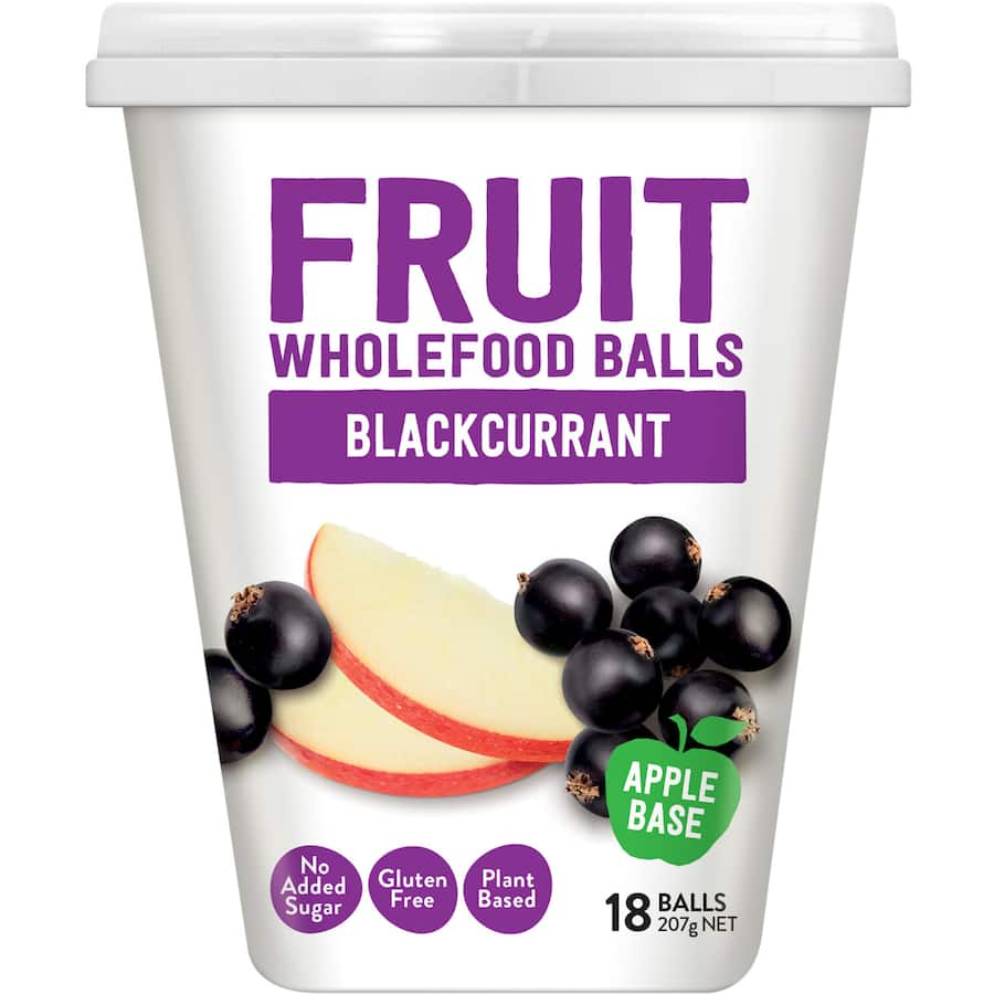 Tasti Fruit Balls Black Currant: bite-sized, all-natural snack with fruity flavor and no added sugars, perfect for all ages.