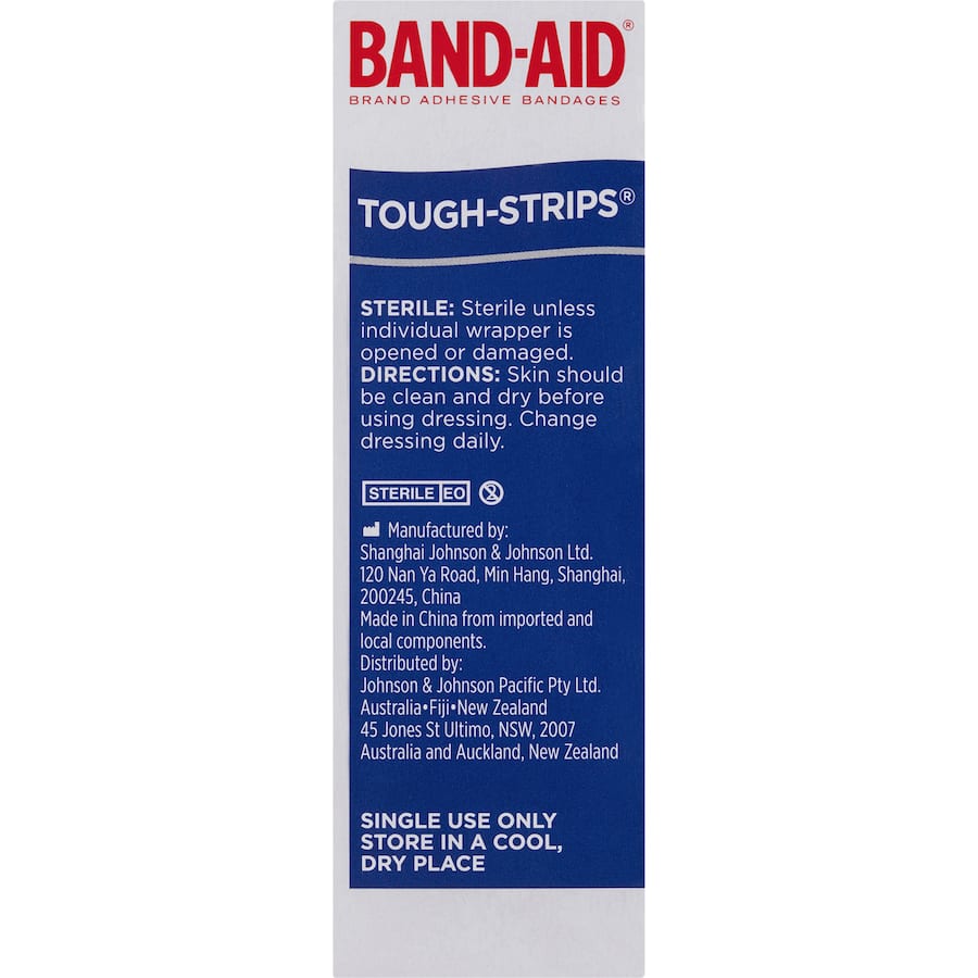 Band Aid Tough Strips Regular: durable fabric bandages with non-stick pads for effective wound care and maximum comfort.